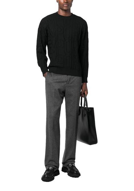 Pure virgin wool jumper with maxi logo EMPORIO ARMANI | sweaters | 6R1MX4 1MFVZF016